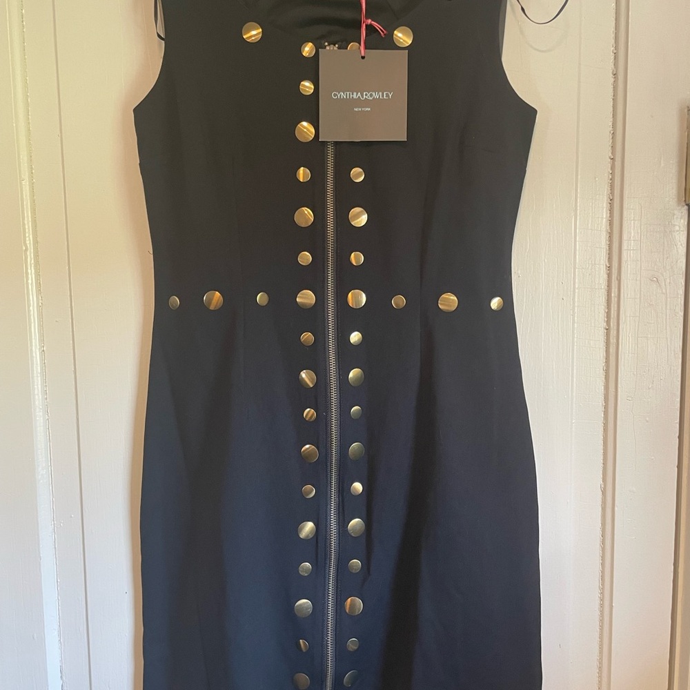 Cynthia Rowley Black Dress with Gold Accents